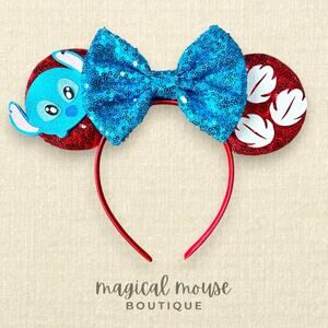 Red Sequin Stitch Tsum Tsum Minnie Ears | Disney-Inspired Mouse Ears